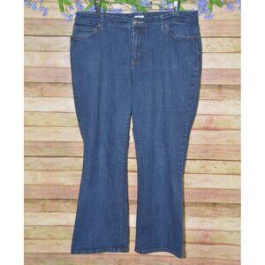 Liz Claiborne Woman Size 16W Short Classic Straight Leg Stretch Denim Jeans